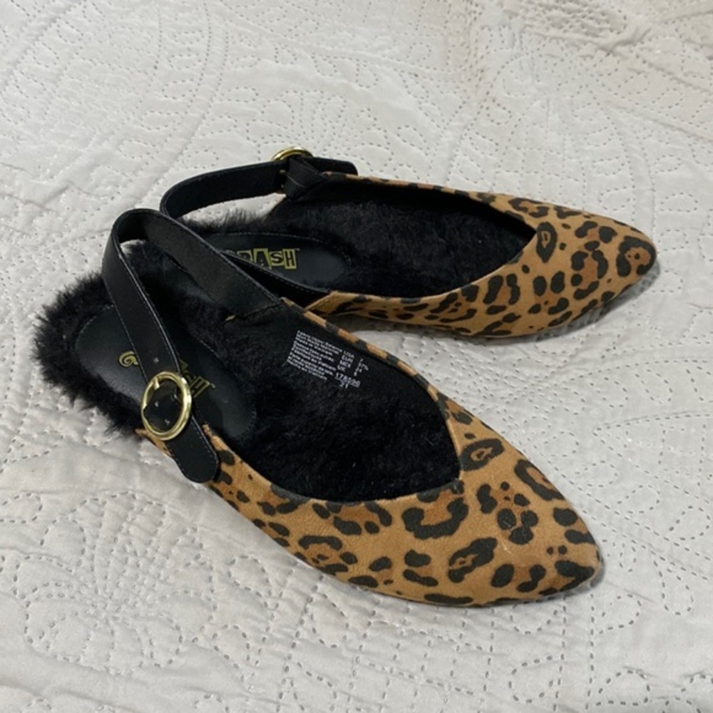 Brash Furry Animal Print Flats